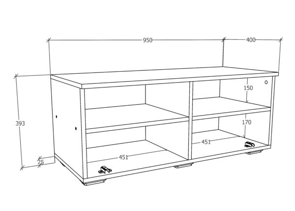 TV-alus Arila XL,valge/meetamm - Image 5