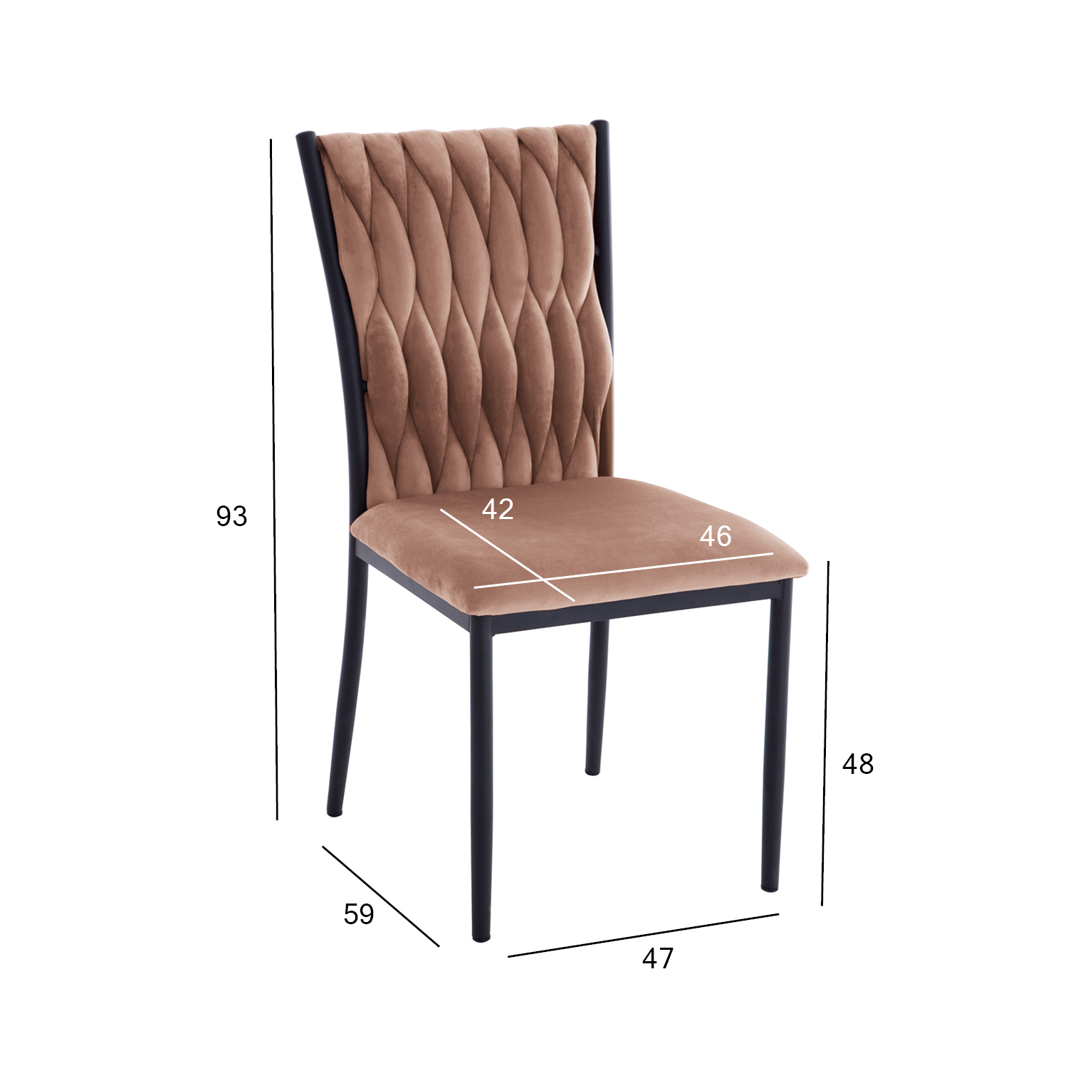 Tool EMORY 47x59xH93cm, vanaroosa samet