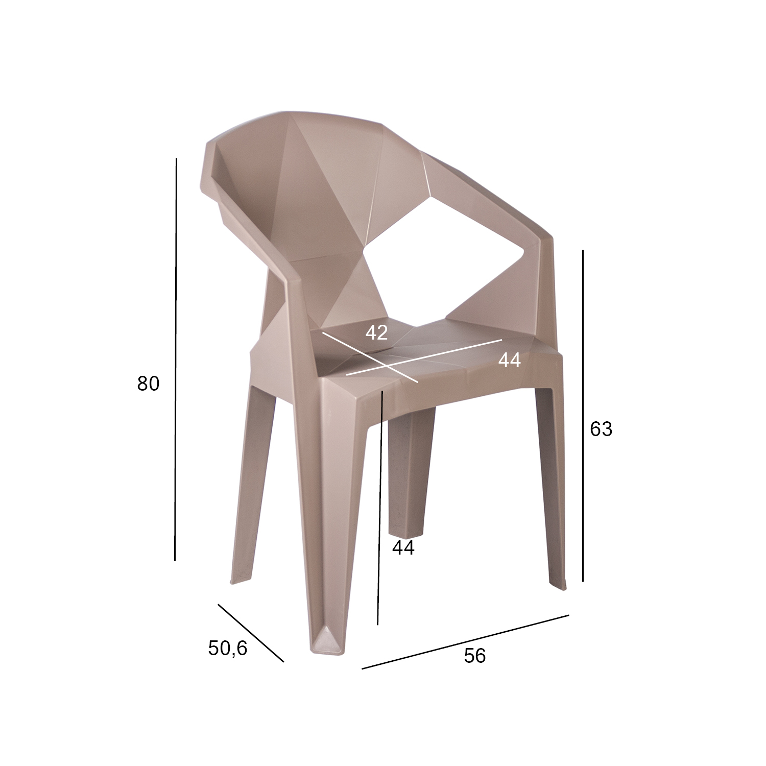 Tool MUZE 56x50,6xH80cm, taupe plastik