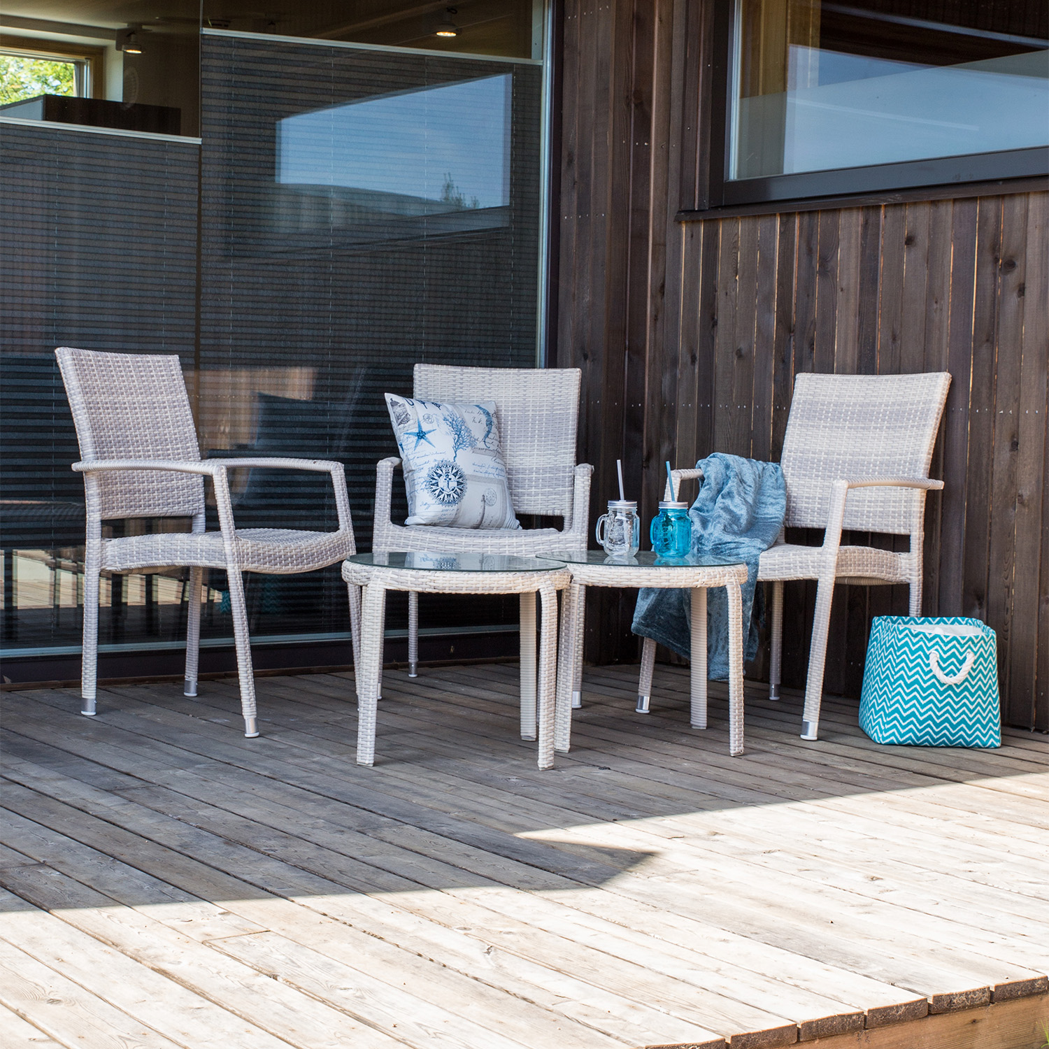 Tool WICKER-3 käetugedega, beež