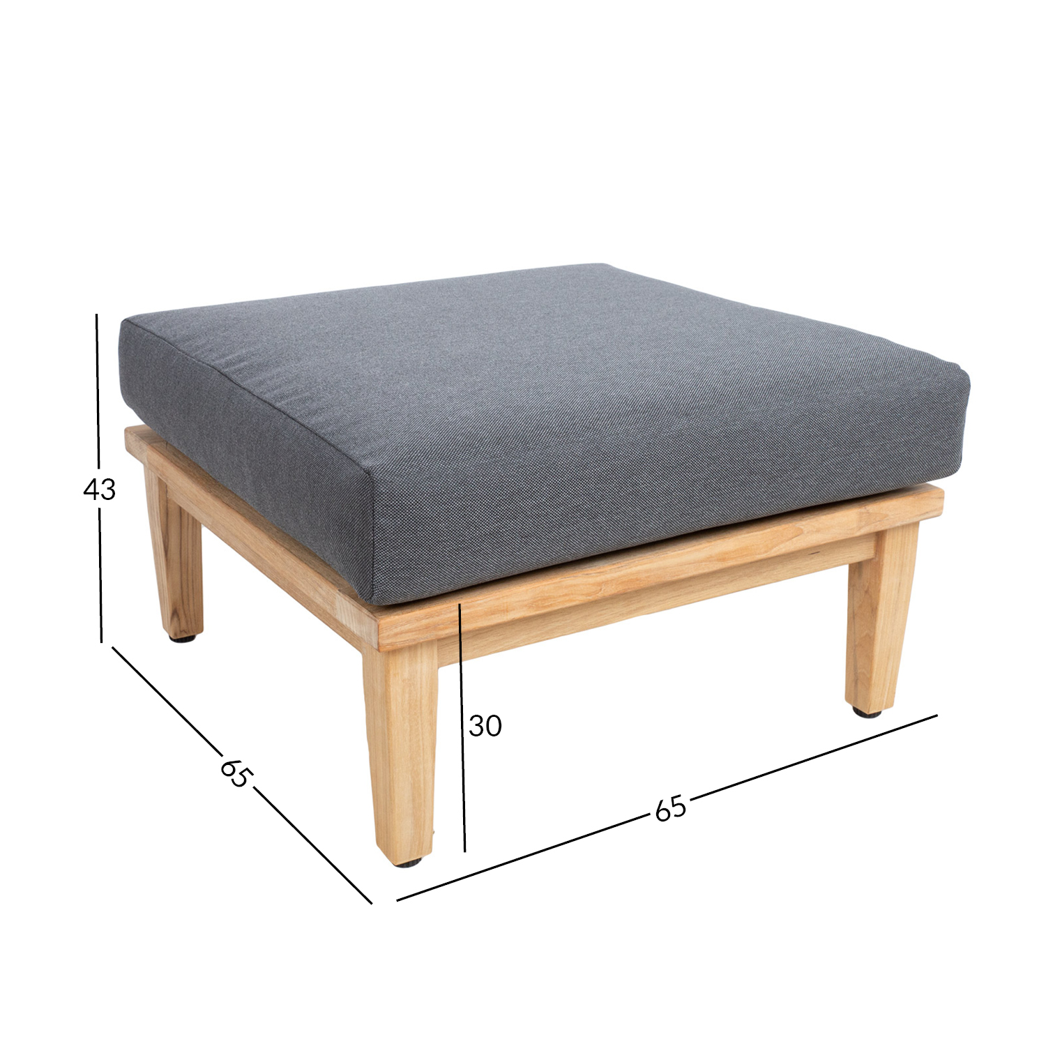 Tumba MALDIVE 65x65xH27cm, tiikpuu