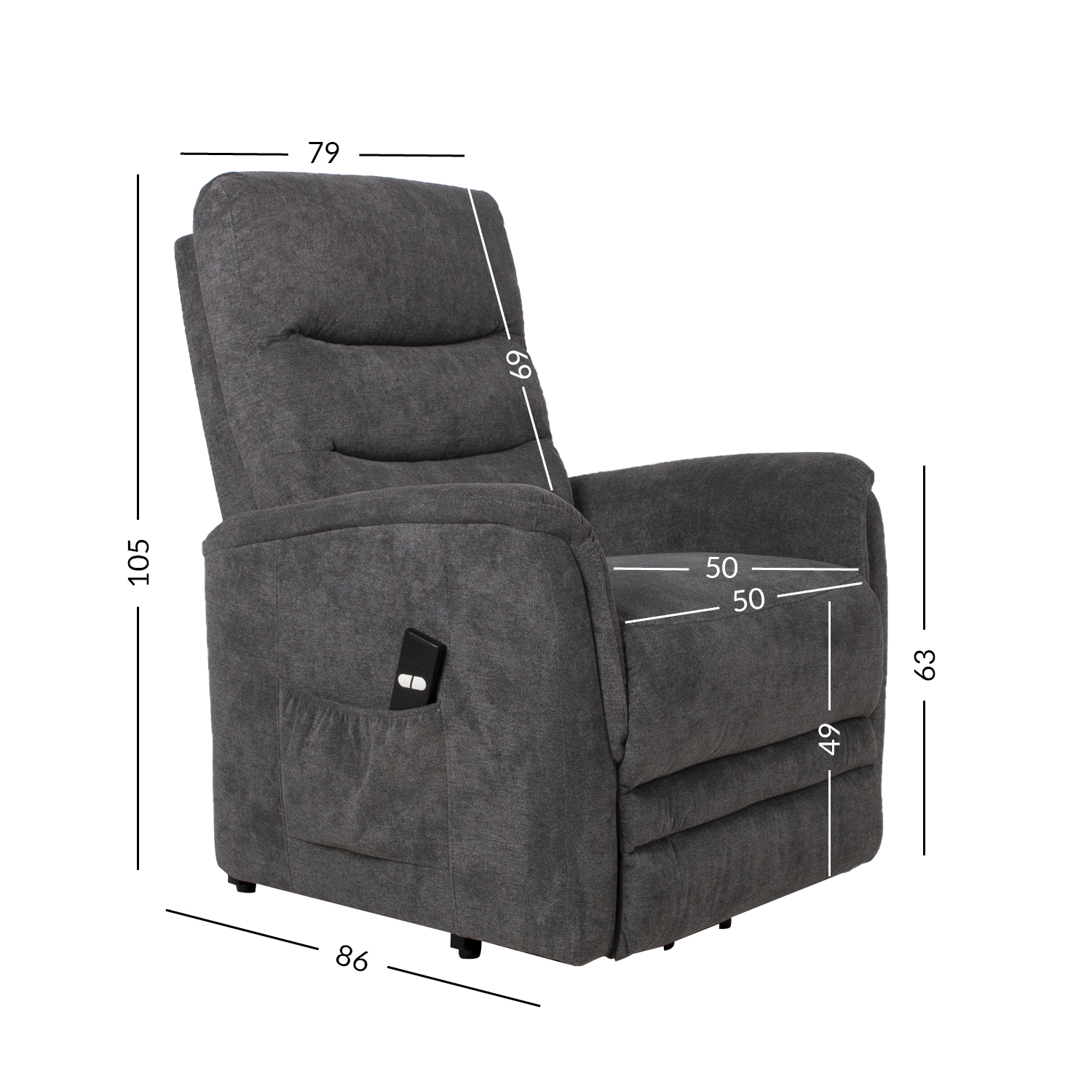 Tugitool BARCLAY elektriline lift recliner 79x86xH105cm, hall