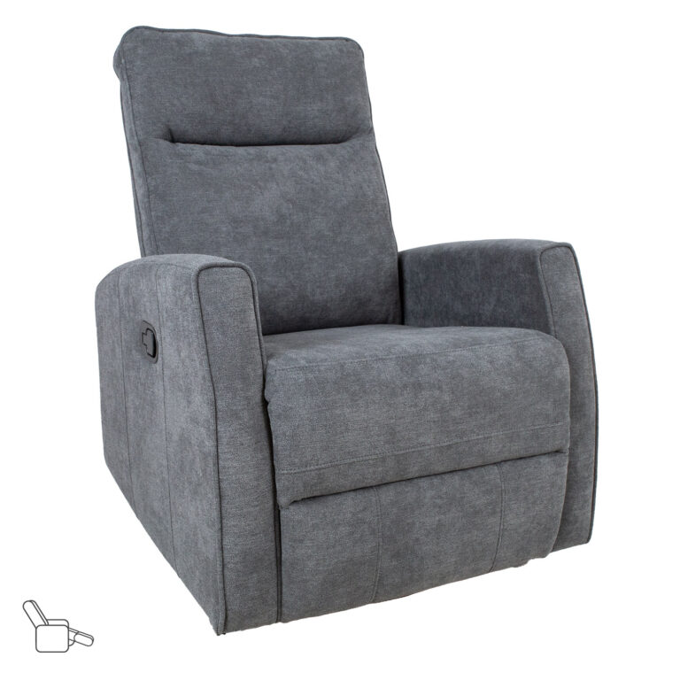 Tugitool EDDY kiikuv ja pöörlev manuaalne recliner 76x96xH103cm, hall