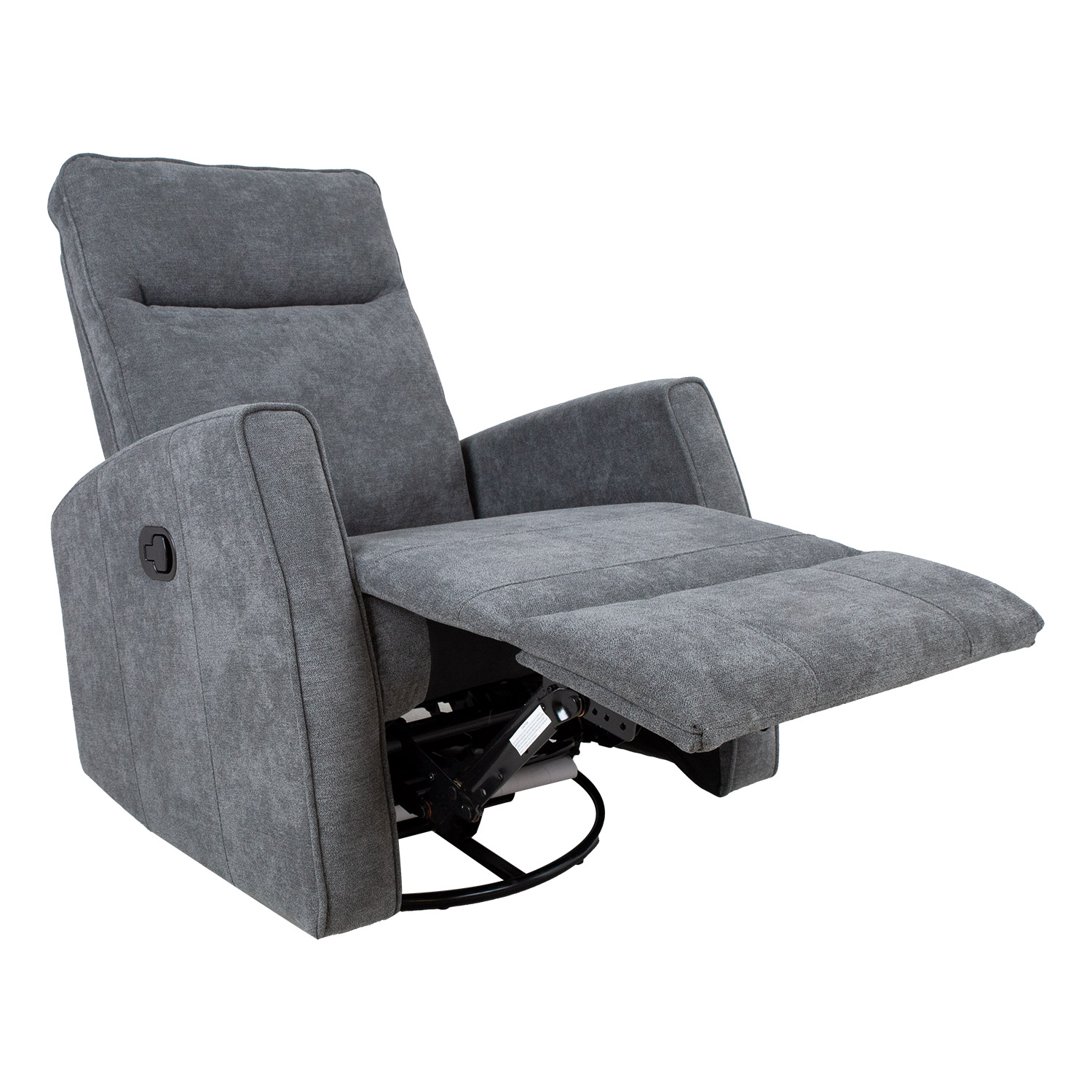 Tugitool EDDY kiikuv ja pöörlev manuaalne recliner 76x96xH103cm, hall