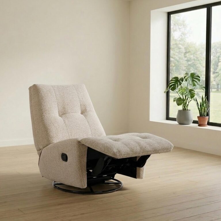 Tugitool WILLA manuaalne recliner, pöörlev ja kiikuv 82x97xH96cm, beež - Image 9