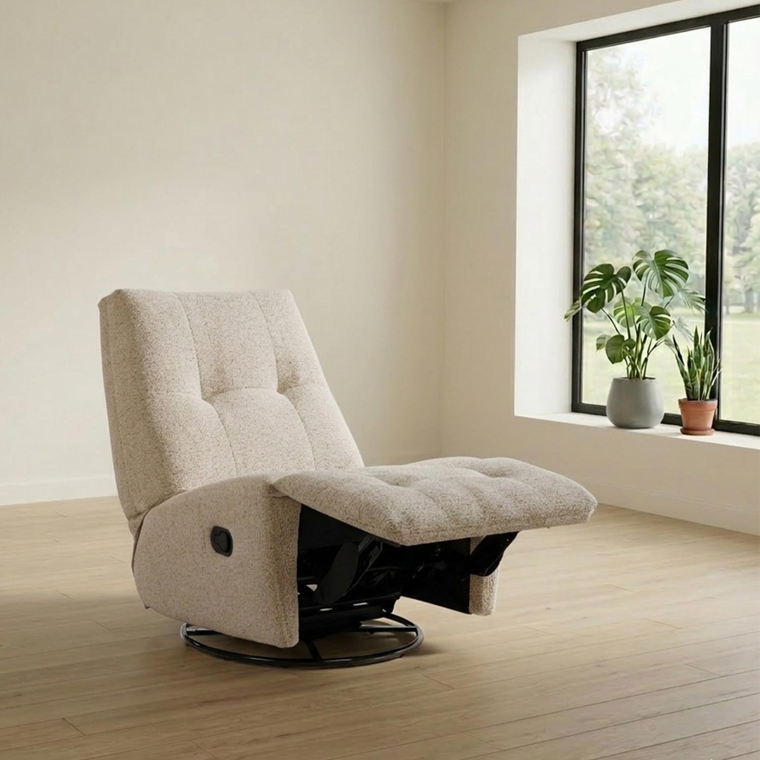 Tugitool WILLA manuaalne recliner, pöörlev ja kiikuv 82x97xH96cm, beež