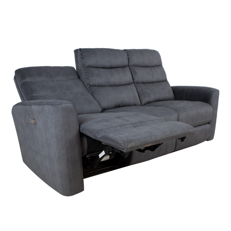 Diivan GASTON 3-kohaline elektriline recliner 206x85xH104cm, hall samet - Image 2