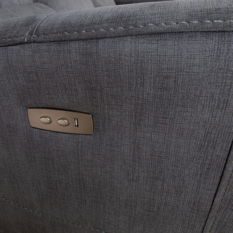 Diivan GASTON 3-kohaline elektriline recliner 206x85xH104cm, hall samet - Image 5