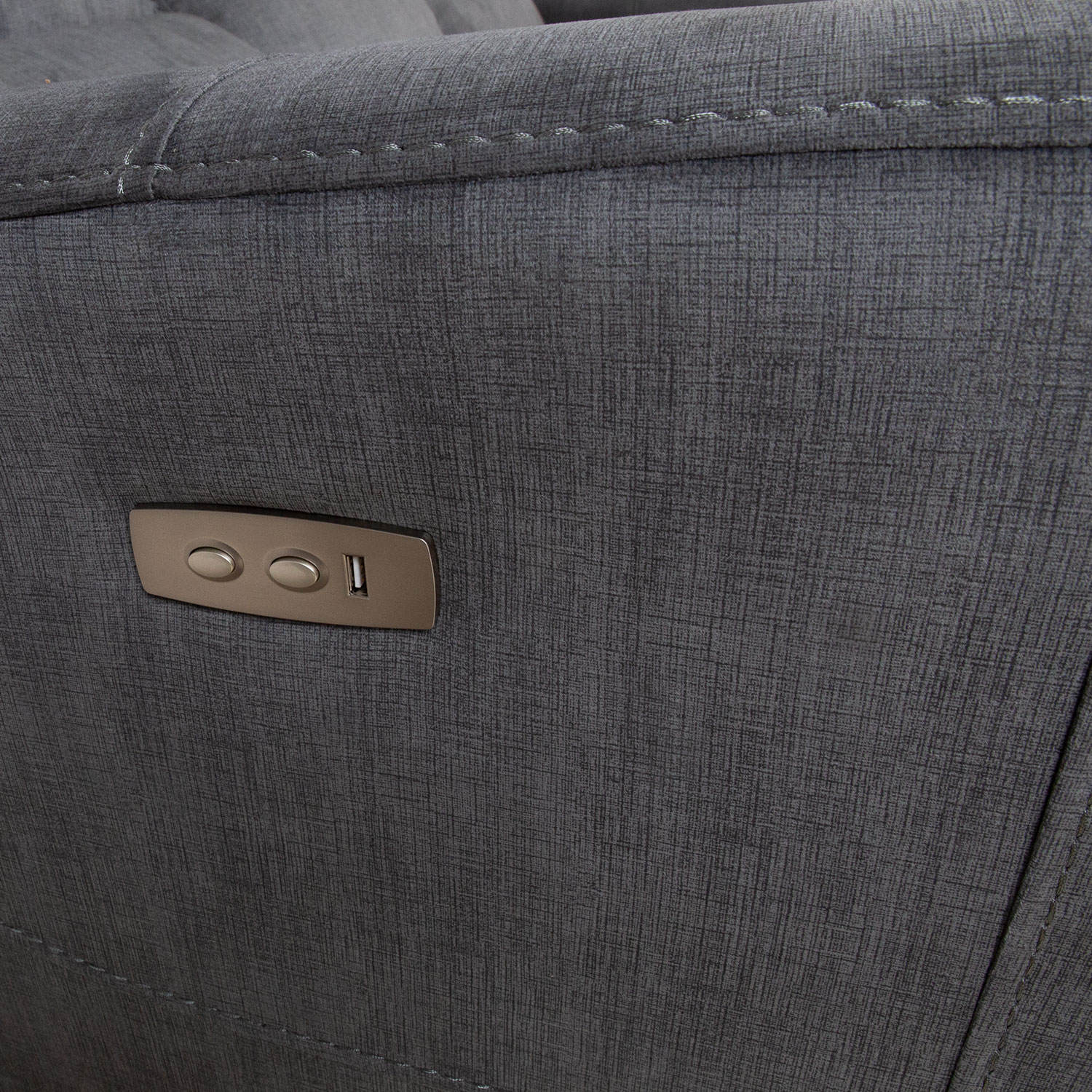 Diivan GASTON 3-kohaline elektriline recliner 206x85xH104cm, hall samet