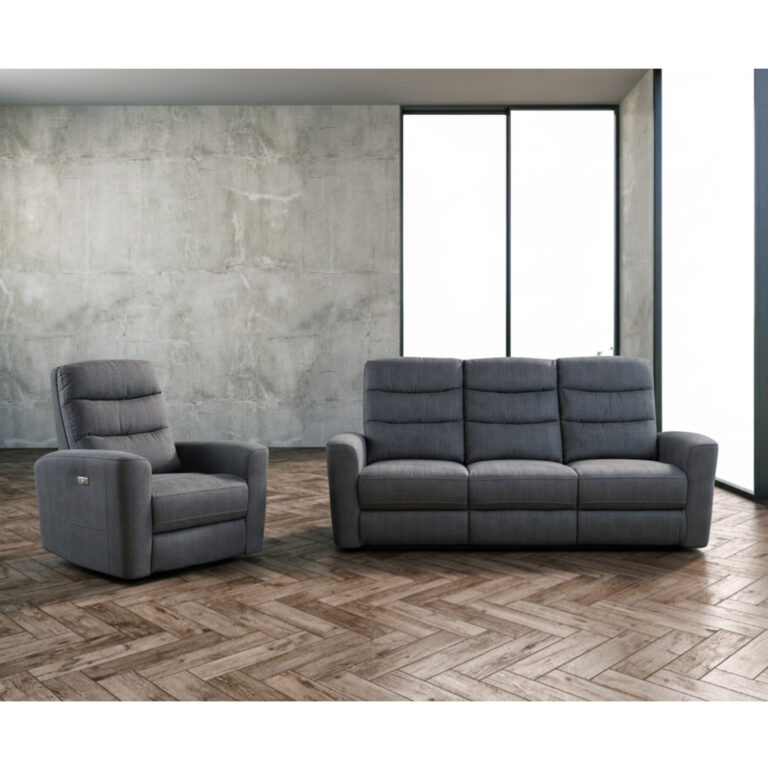 Diivan GASTON 3-kohaline elektriline recliner 206x85xH104cm, hall samet - Image 7