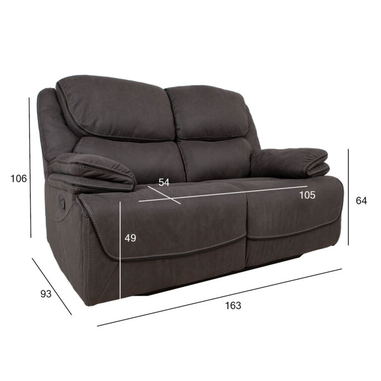 Diivan GORDY 2-kohaline manuaalne recliner 163x93xH106cm, hall - Image 6