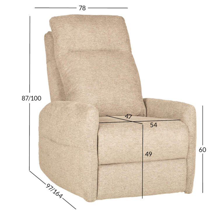 Tugitool KATY elektriline recliner massaažifunktsiooniga 78x97xH100cm, beež - Image 9