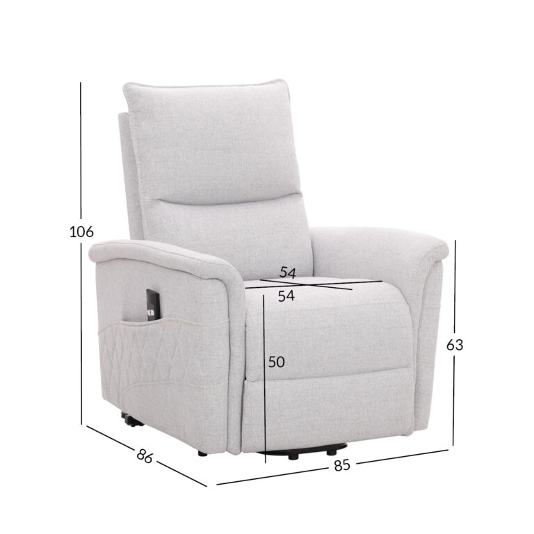 Tugitool GIANNI elektriline lift recliner 85x86xH106cm, hallikasvalge - Image 9