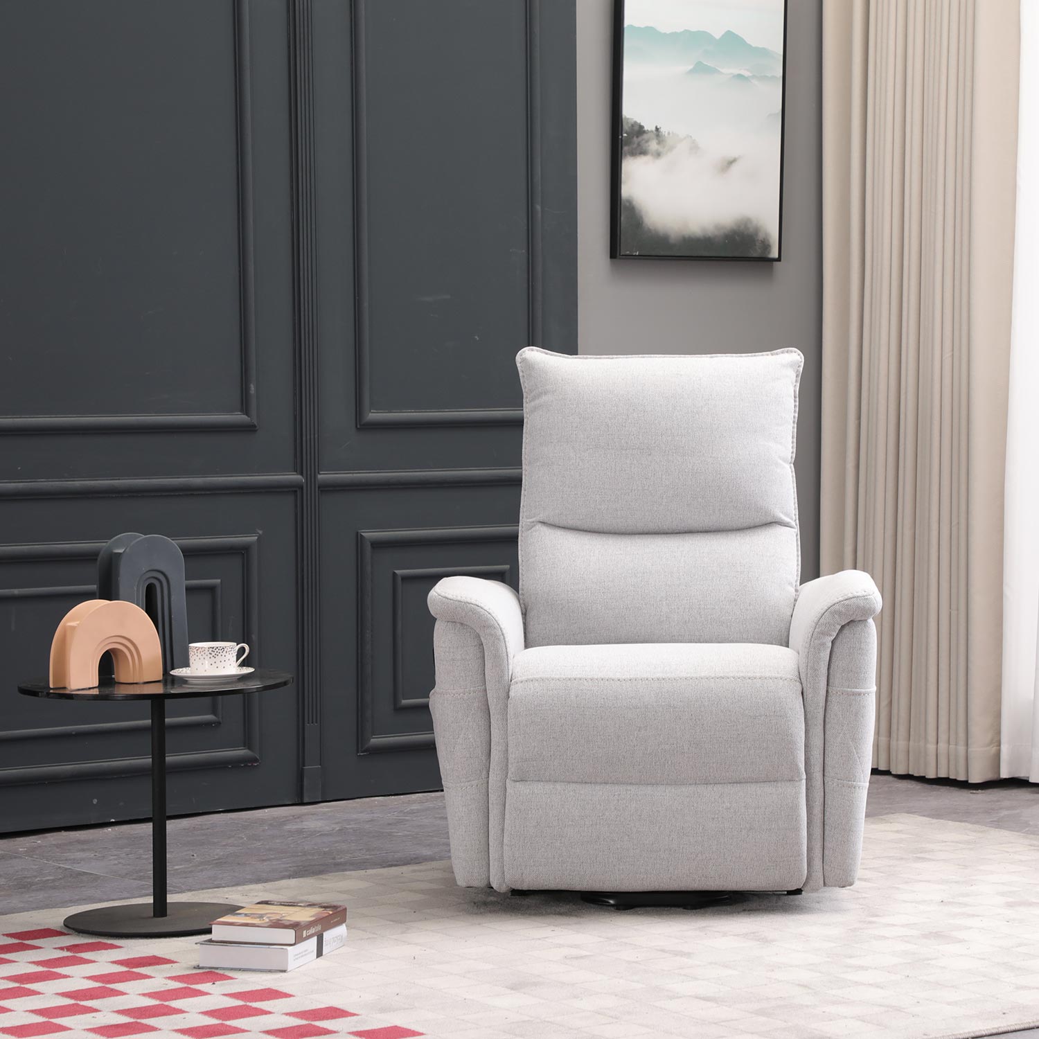 Tugitool GIANNI elektriline lift recliner 85x86xH106cm, hallikasvalge