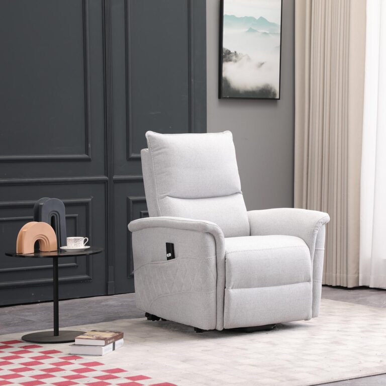 Tugitool GIANNI elektriline lift recliner 85x86xH106cm, hallikasvalge - Image 6