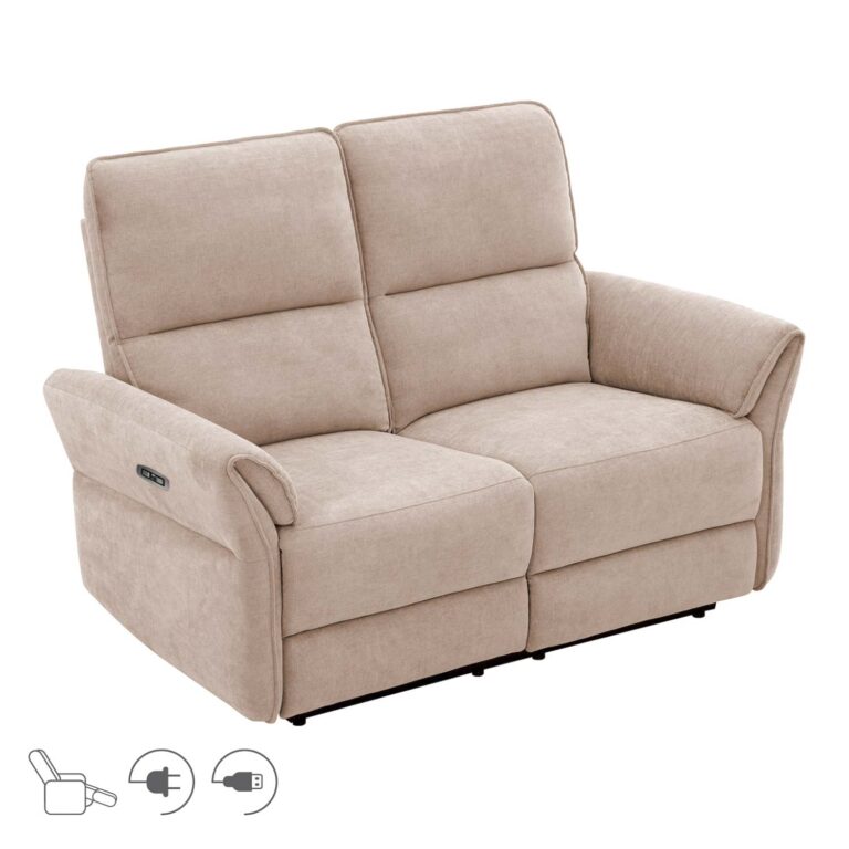 Diivan DAMIKA 2-kohaline elektriline recliner 143x92xH103cm, helepruun
