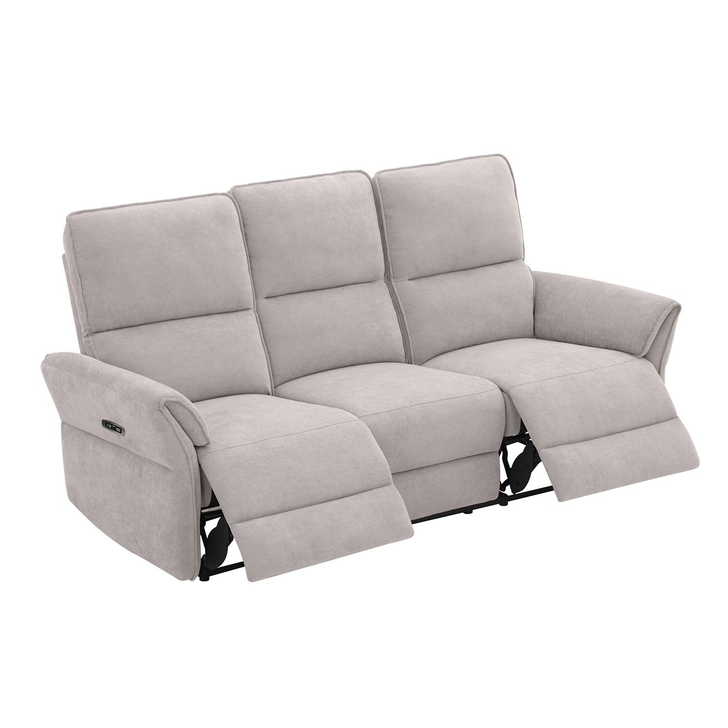 Diivan DAMIKA 3-kohaline elektriline recliner 200x92xH103cm, hall
