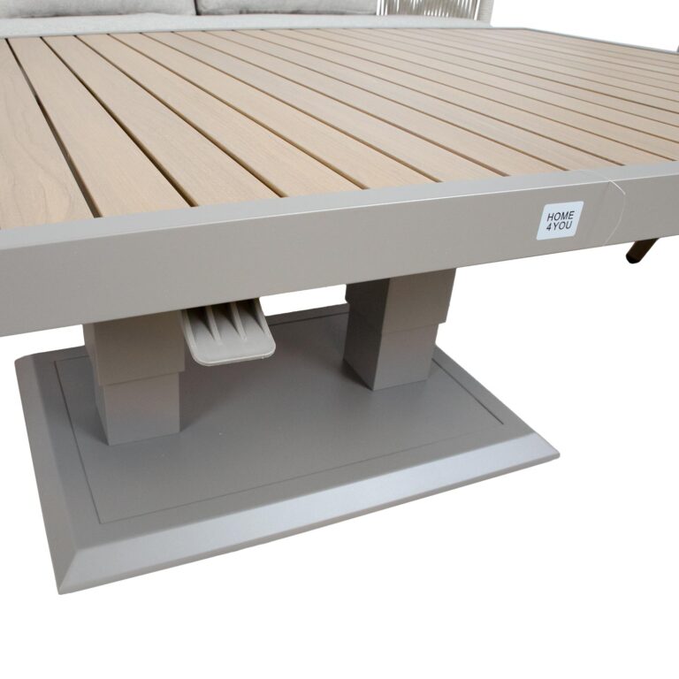 Aiamööblikomplekt MALISE laud, diivan, 2 tugitooli ja 2 tumbat, beež - Image 7