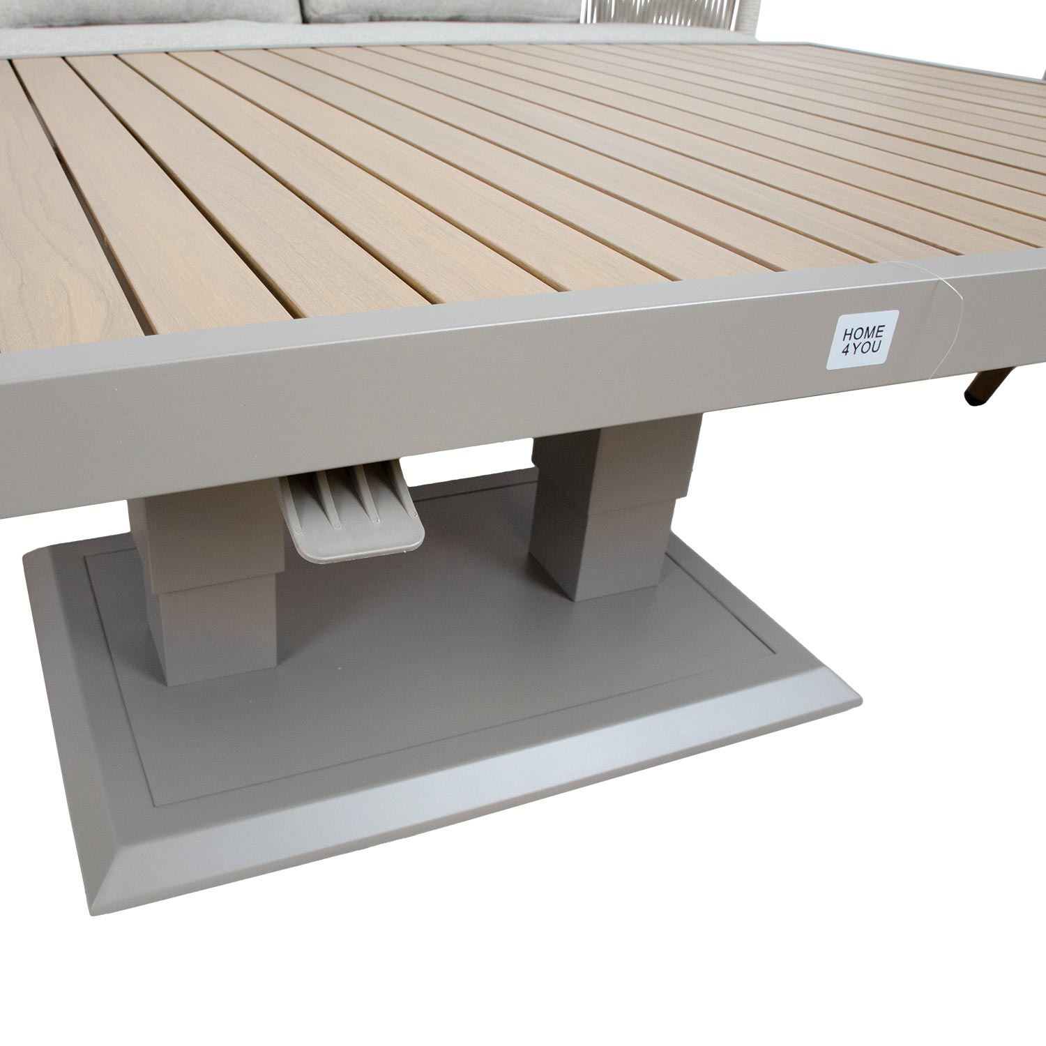 Aiamööblikomplekt MALISE laud, diivan, 2 tugitooli ja 2 tumbat, beež