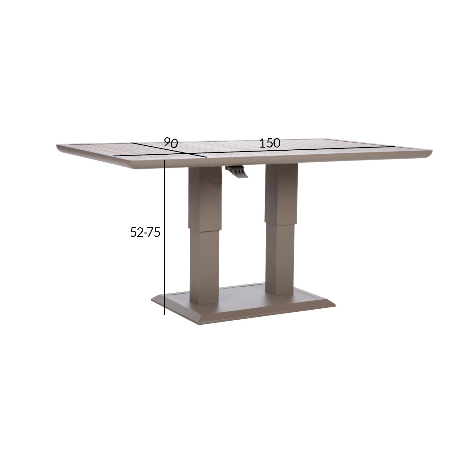 Laud MARENDA 150x90xH52-75cm, hallikasbeež