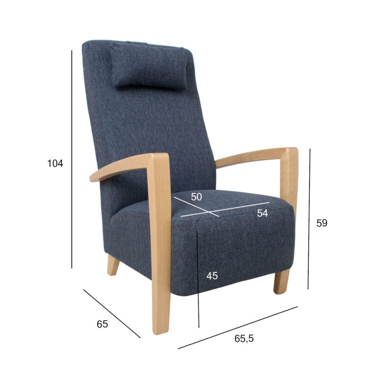 Tugitool VENLA 65,5x65xH104cm, sinakashall - Image 2