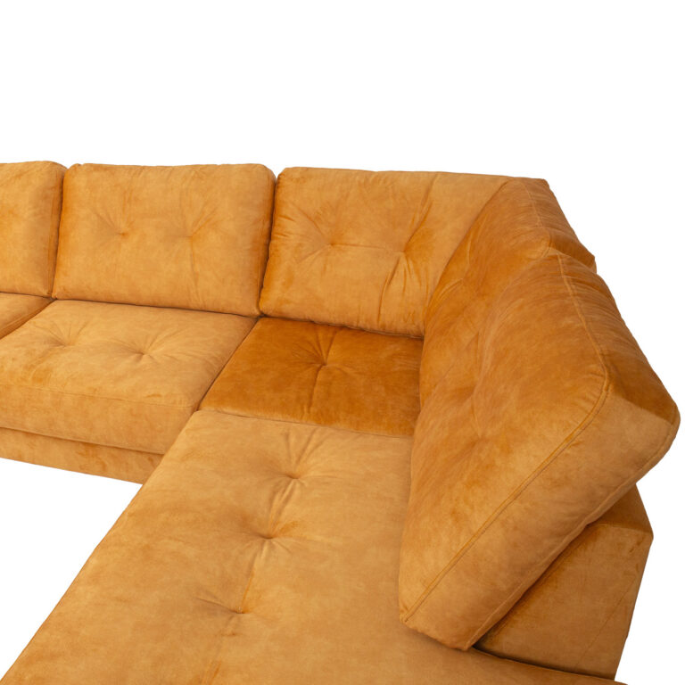 Nurgadiivan HEIVI PN 250x200/90xH90cm, kollane samet - Image 5