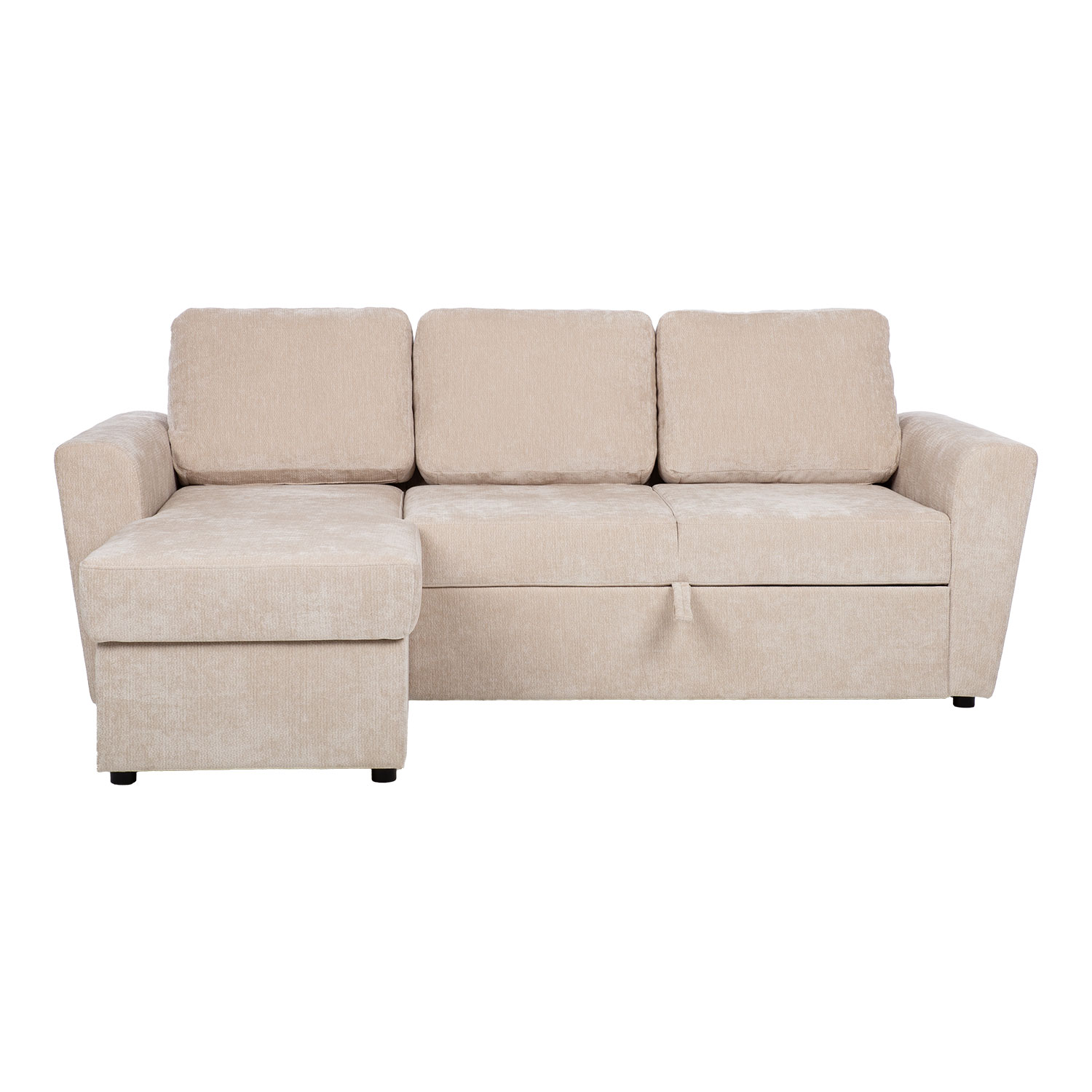 Nurgadiivanvoodi INGA 217x92/160xH92cm, beež sametine