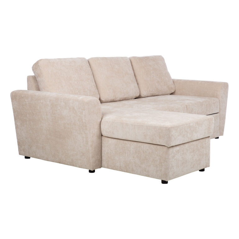 Nurgadiivanvoodi INGA 217x92/160xH92cm, beež sametine - Image 4