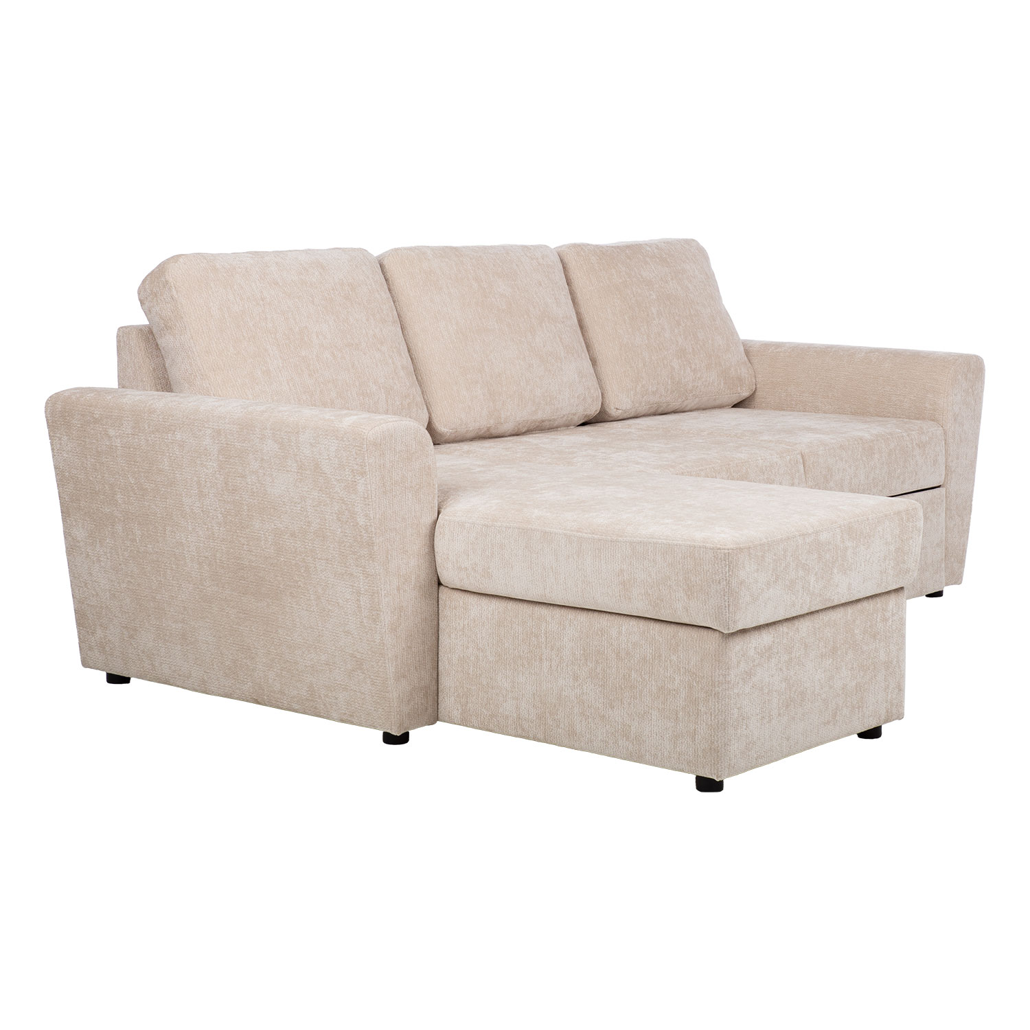 Nurgadiivanvoodi INGA 217x92/160xH92cm, beež sametine