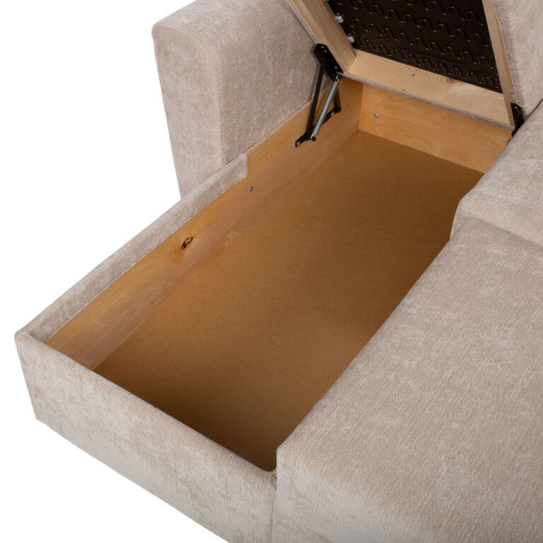 Nurgadiivanvoodi INGA 217x92/160xH92cm, beež sametine - Image 6