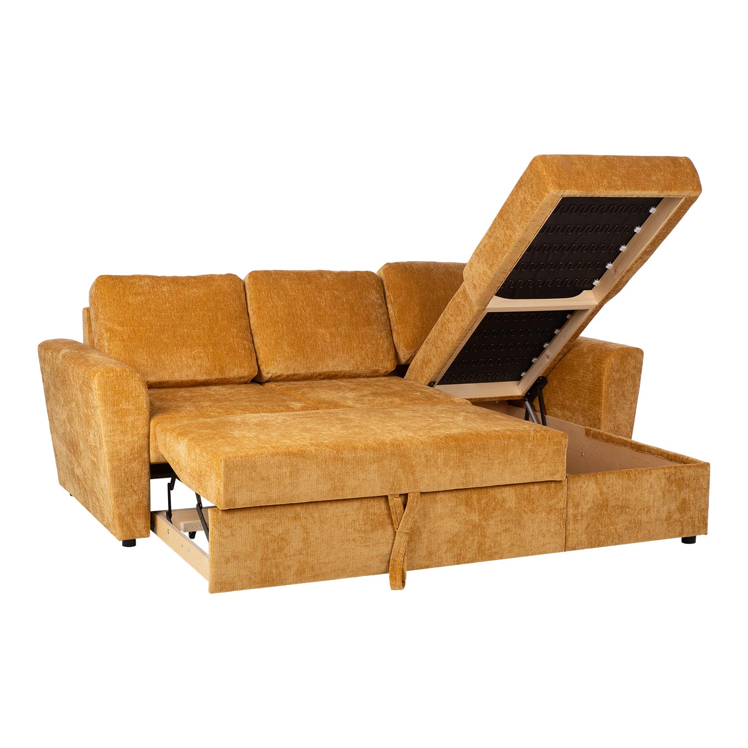 Nurgadiivanvoodi INGA 217x92/160xH92cm, kollane