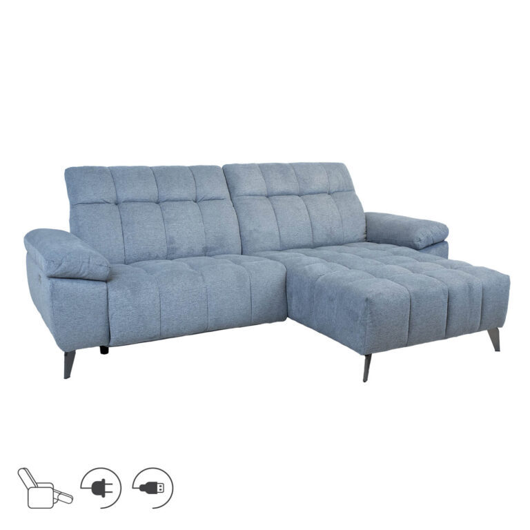 Nurgadiivan LUZERN PN elektriline recliner 264x87/160xH85cm, sinakashall