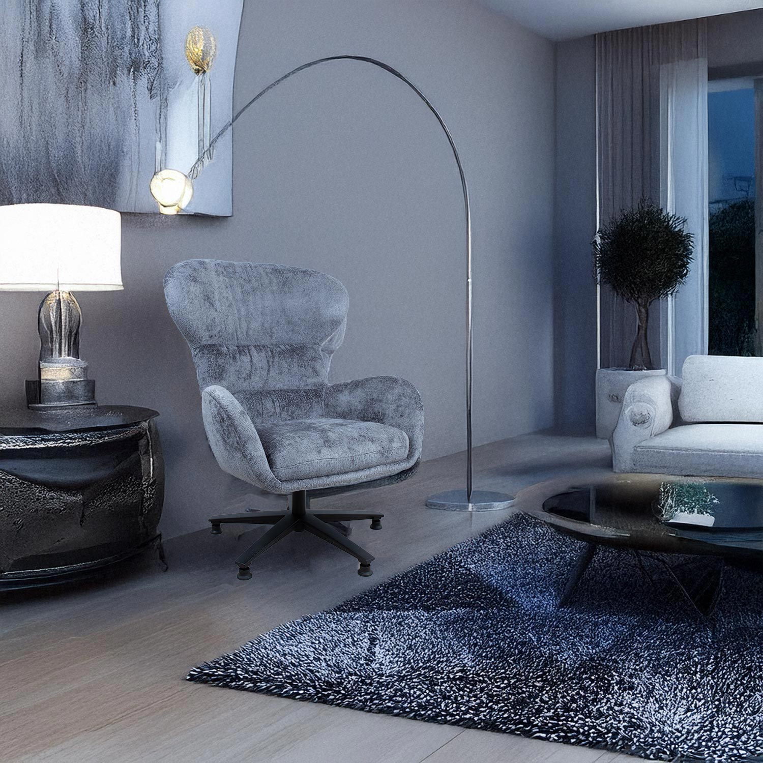 Tugitool KAROLINA 78x84,5xH104,5cm, koorevalge