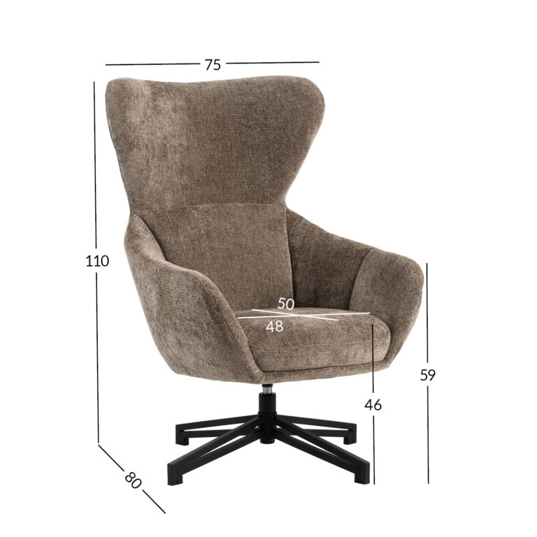 Tugitool LIONEL 75x80xH110cm, beež - Image 6