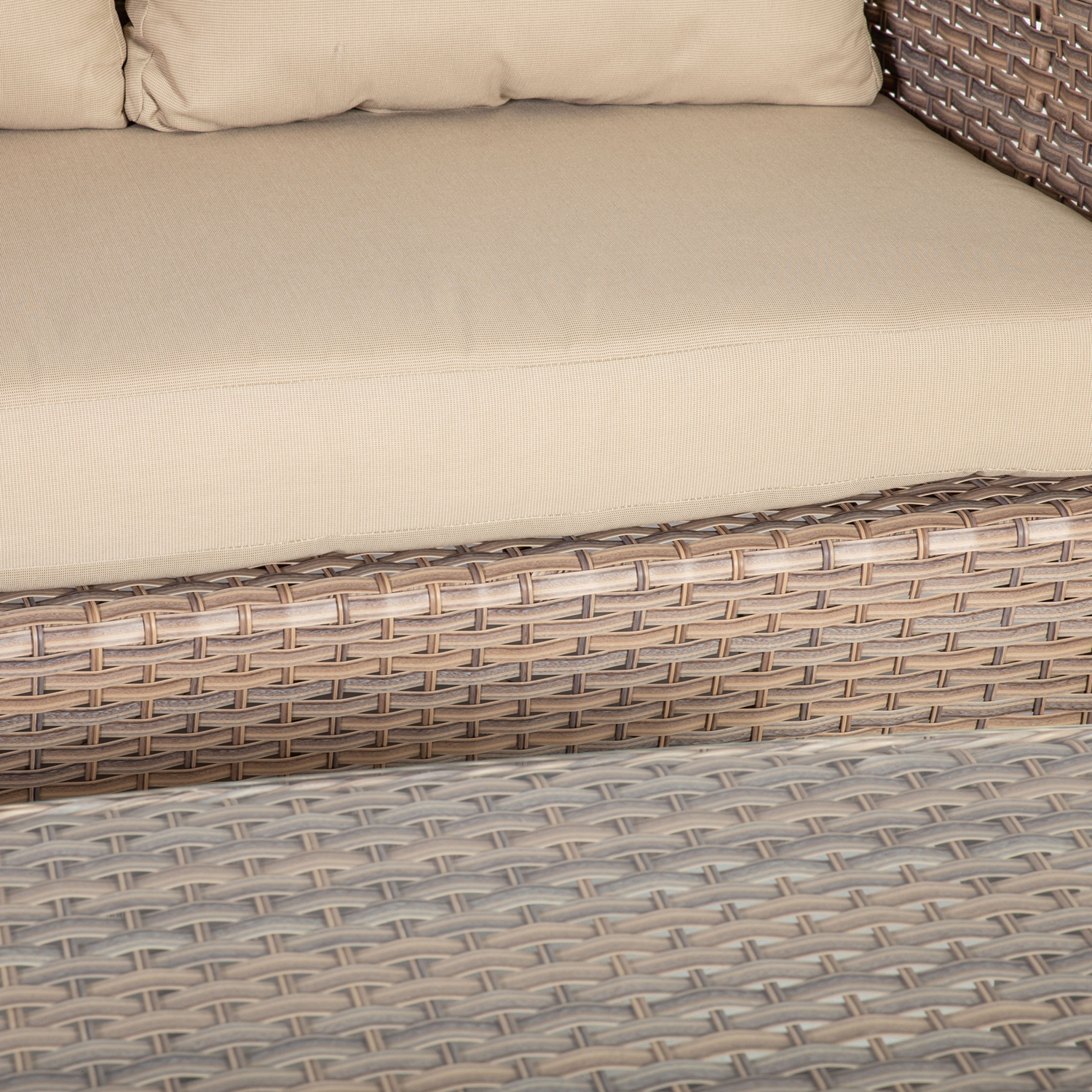 Aiamööblikomplekt EDEN laud, diivan ja 2 tooli, beež