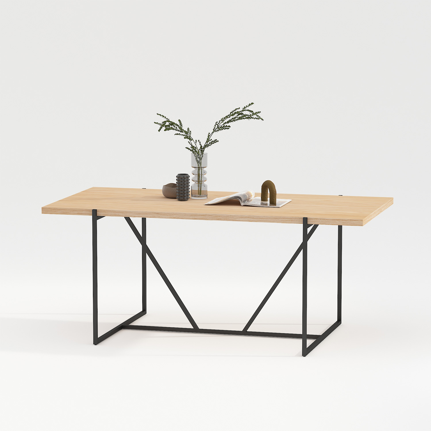 Söögilaud CINDY 180x90xH75cm, melamiin tamm