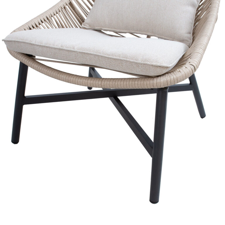 Aiamööblikomplekt HELSINKI diivan, 2 tooli ja 2 lauda, beež - Image 4