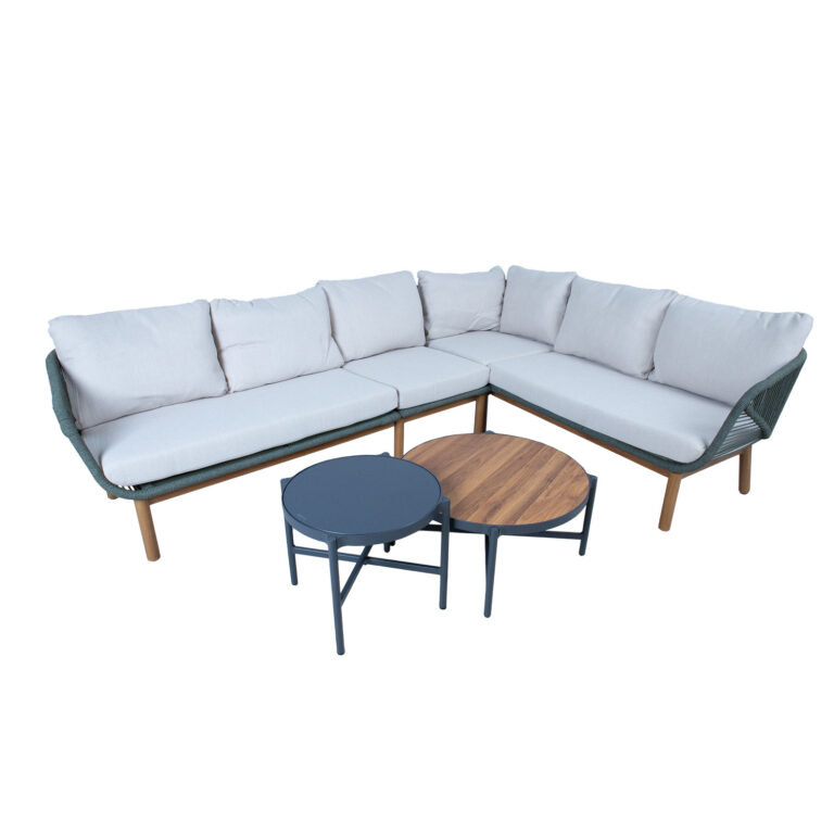 Aiamööblikomplekt TUXEDO nurgadiivan ja 2 lauda - Image 8