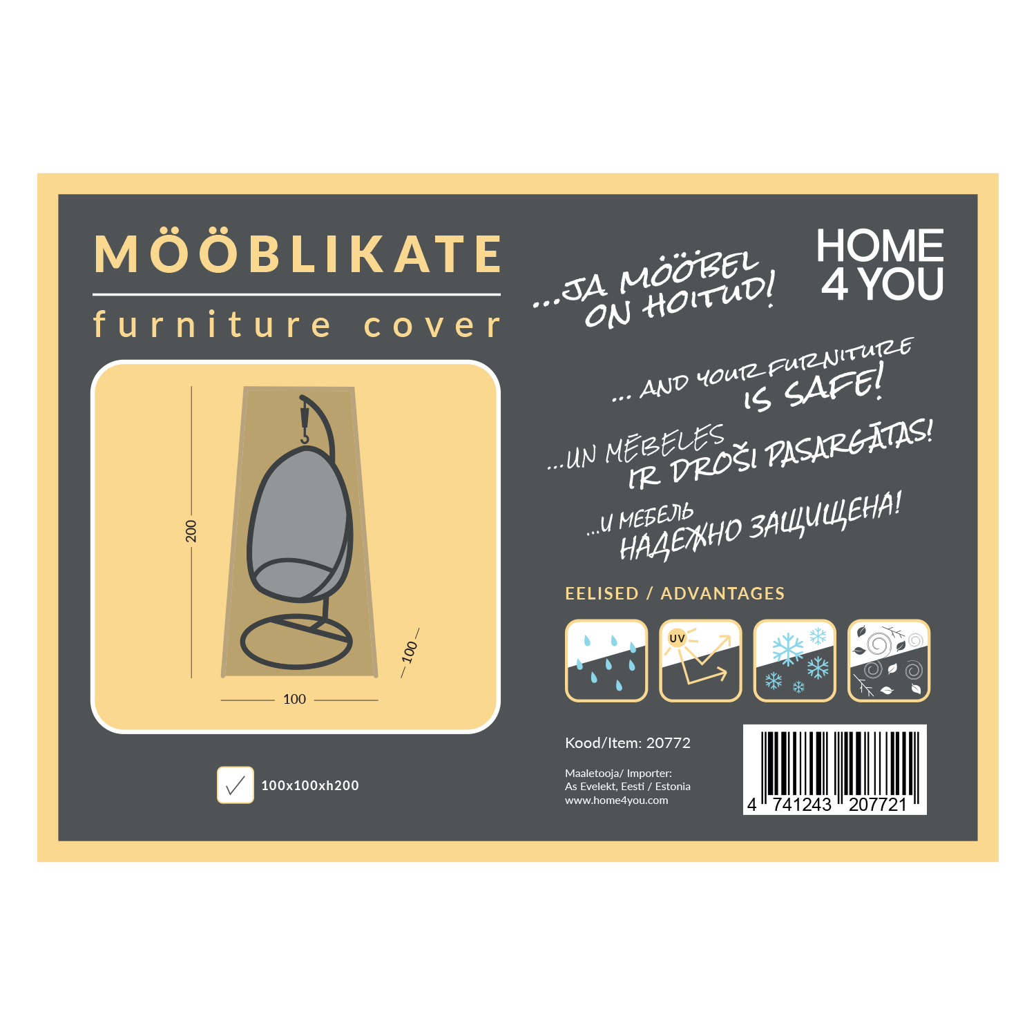 Mööblikate 100x100x200cm, ilmastikukindel - Image 4