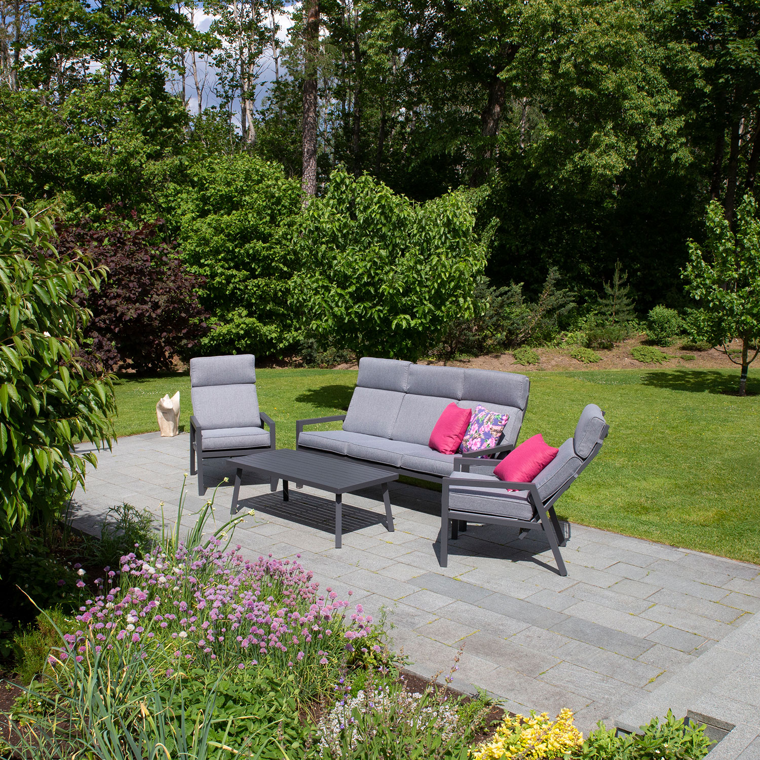 Aiamööblikomplekt CASPER laud, diivan ja 2 tooli