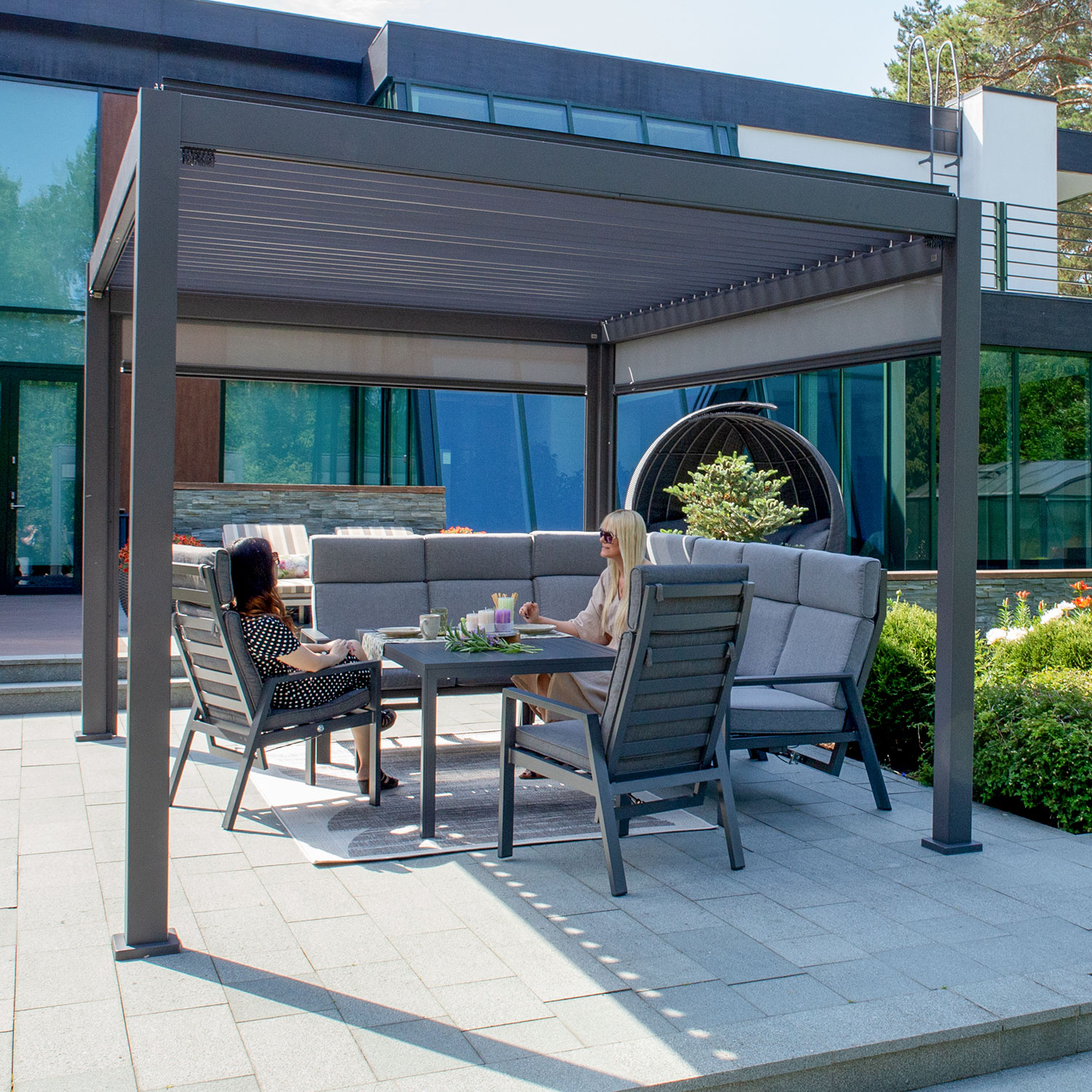 Aiamööblikomplekt CASTEN laud ja nurgadiivan