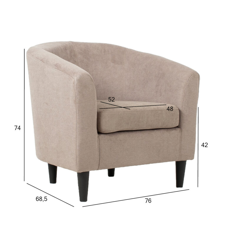 Tugitool WESTER 76x68,5xH74cm, taupe - Image 7