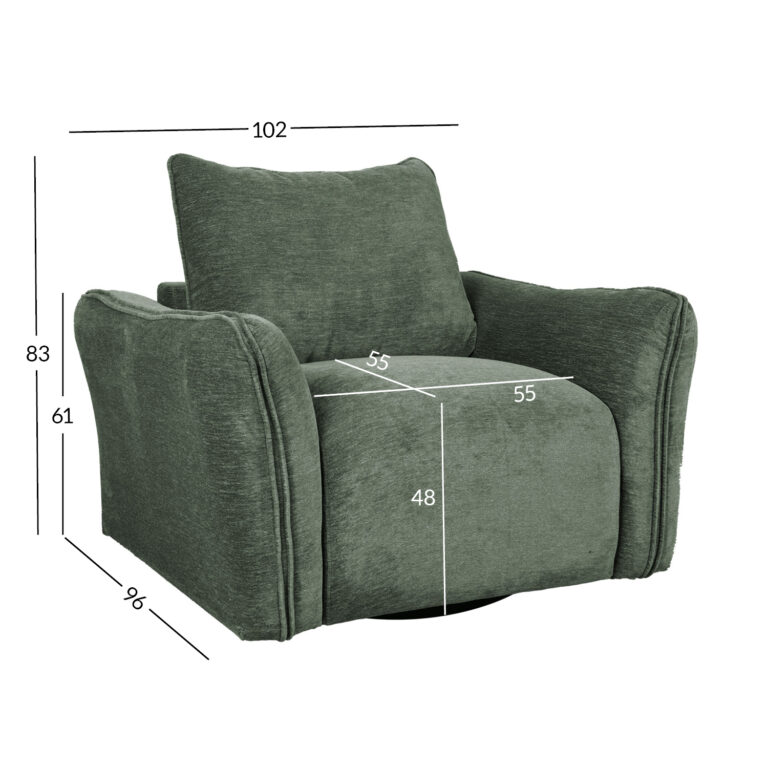 Tugitool DIVI 102x96xH83cm, mündiroheline - Image 6