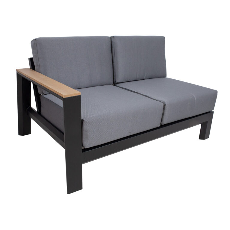 Aiamööblikomplekt FELINO nurgadiivan ja 2 lauda, must - Image 5