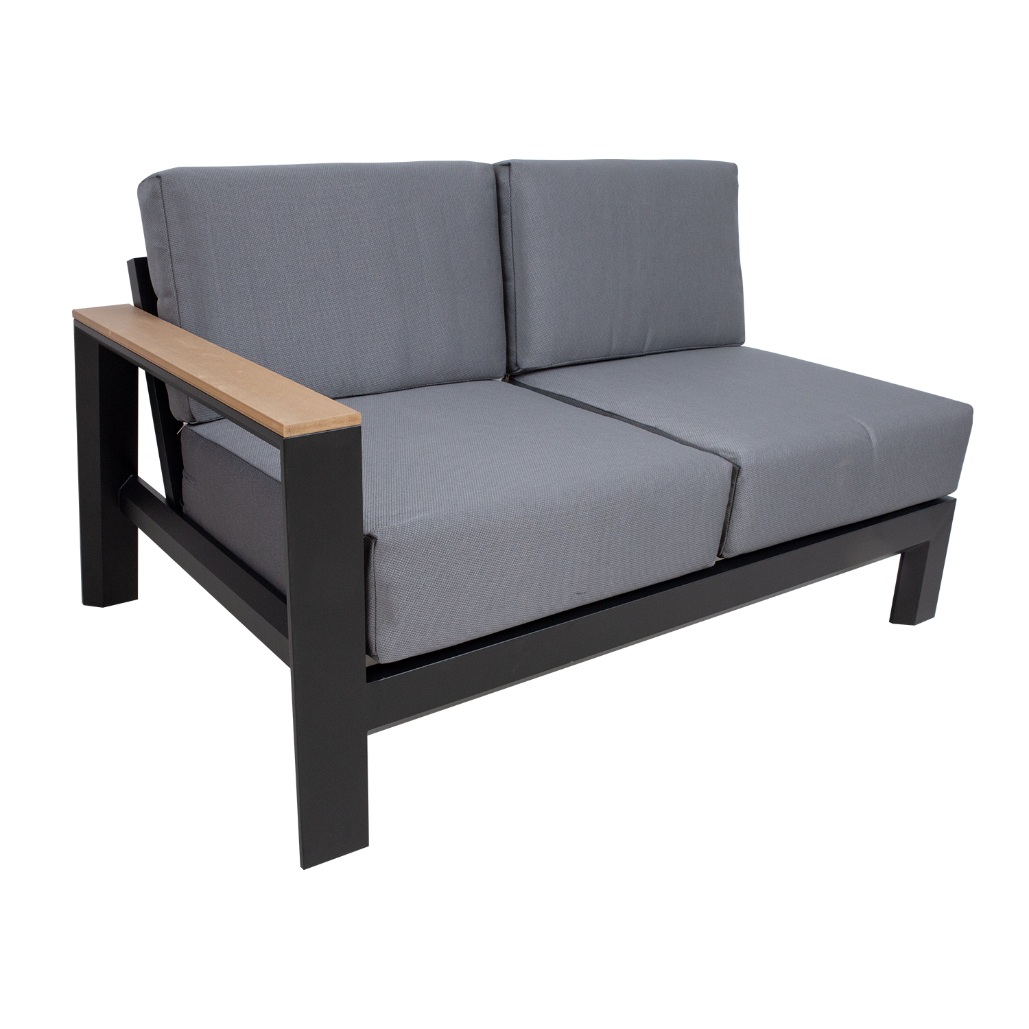 Aiamööblikomplekt FELINO nurgadiivan ja 2 lauda, must