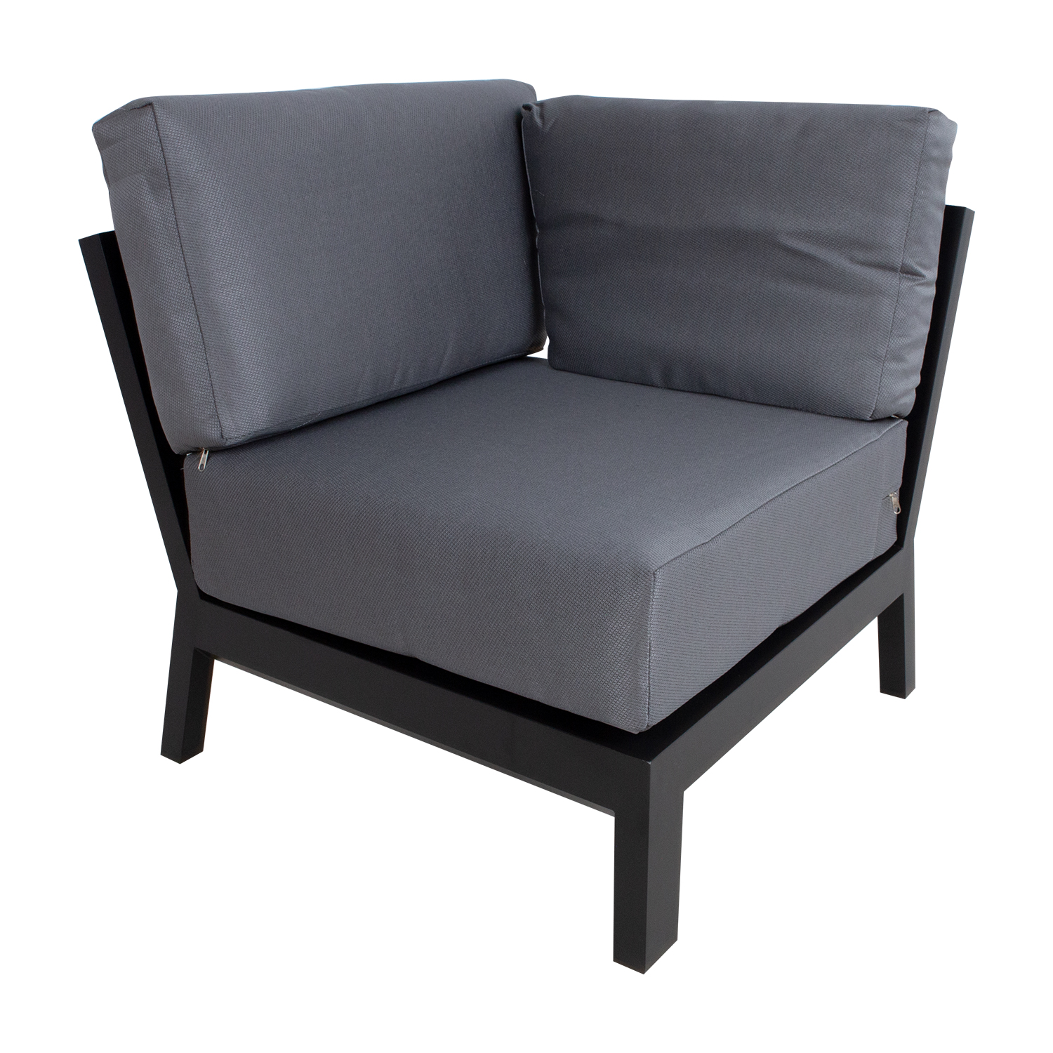 Aiamööblikomplekt FELINO nurgadiivan ja 2 lauda, must