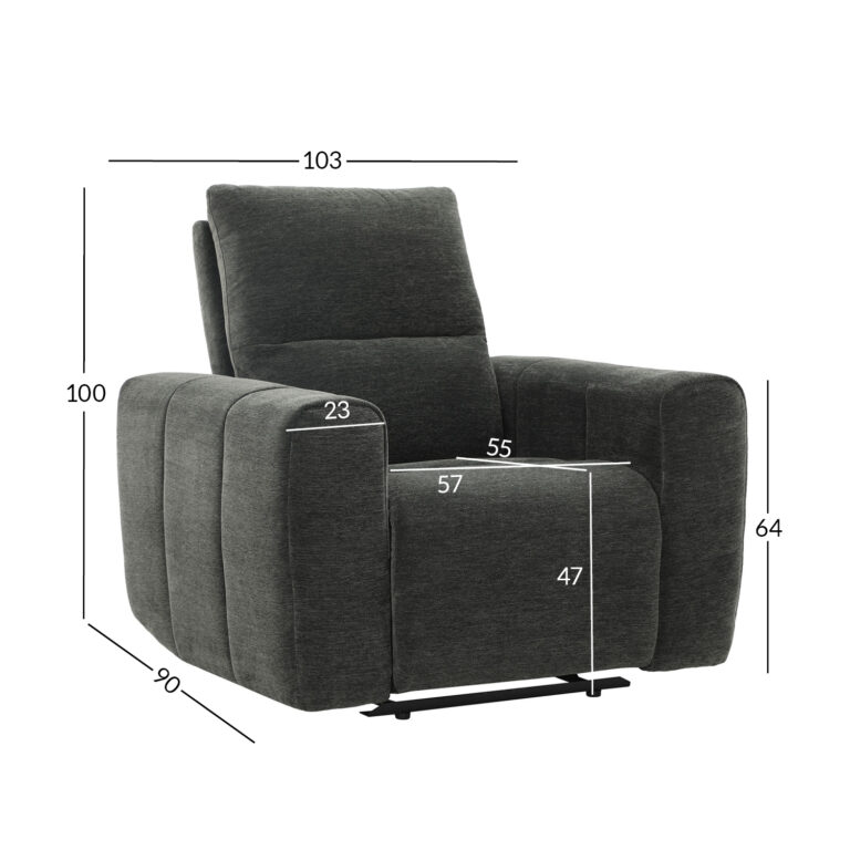 Tugitool MATIAS elektriline recliner 103x90xH100cm, hall - Image 12