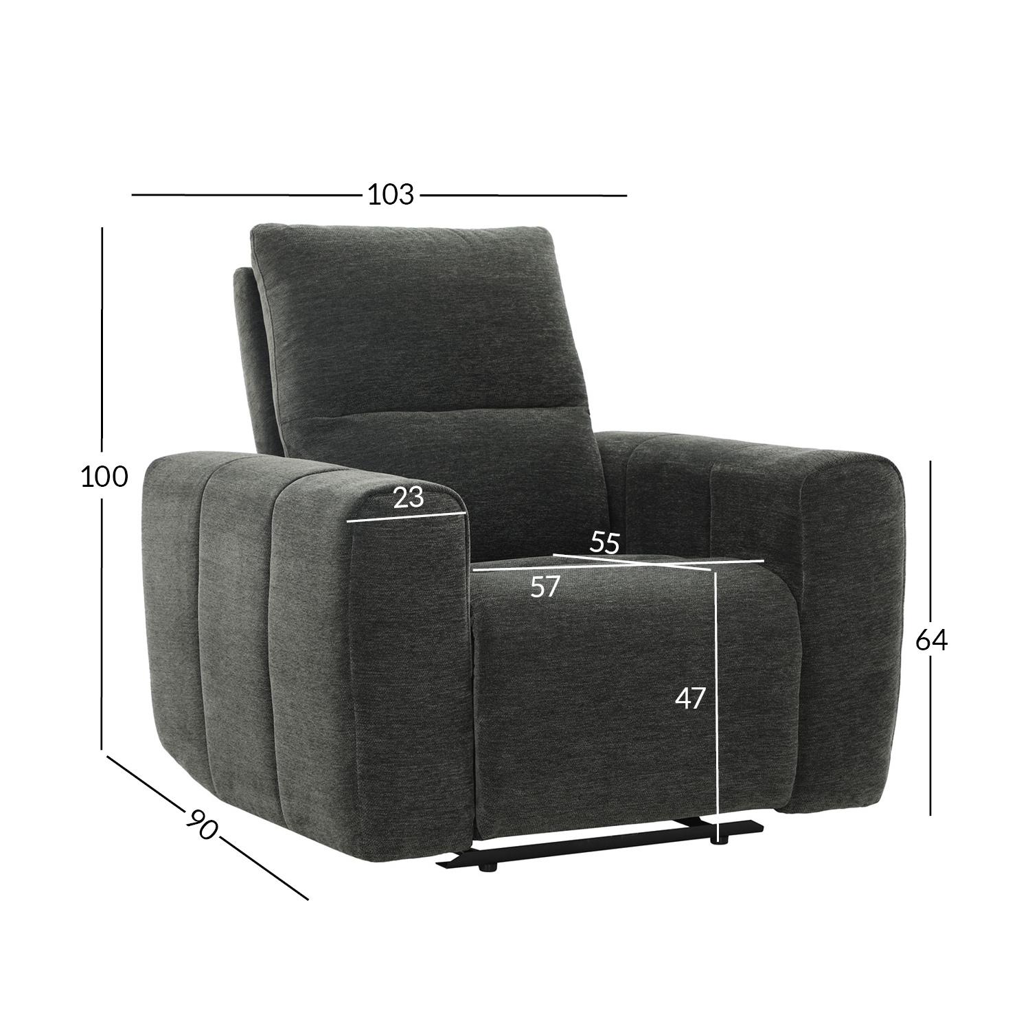 Tugitool MATIAS elektriline recliner 103x90xH100cm, hall