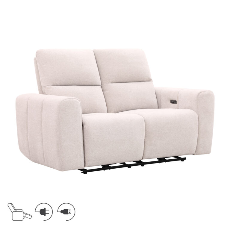 Diivan MATIAS 2-kohaline elektriline recliner 162x90xH100cm, helebeež - Image 2