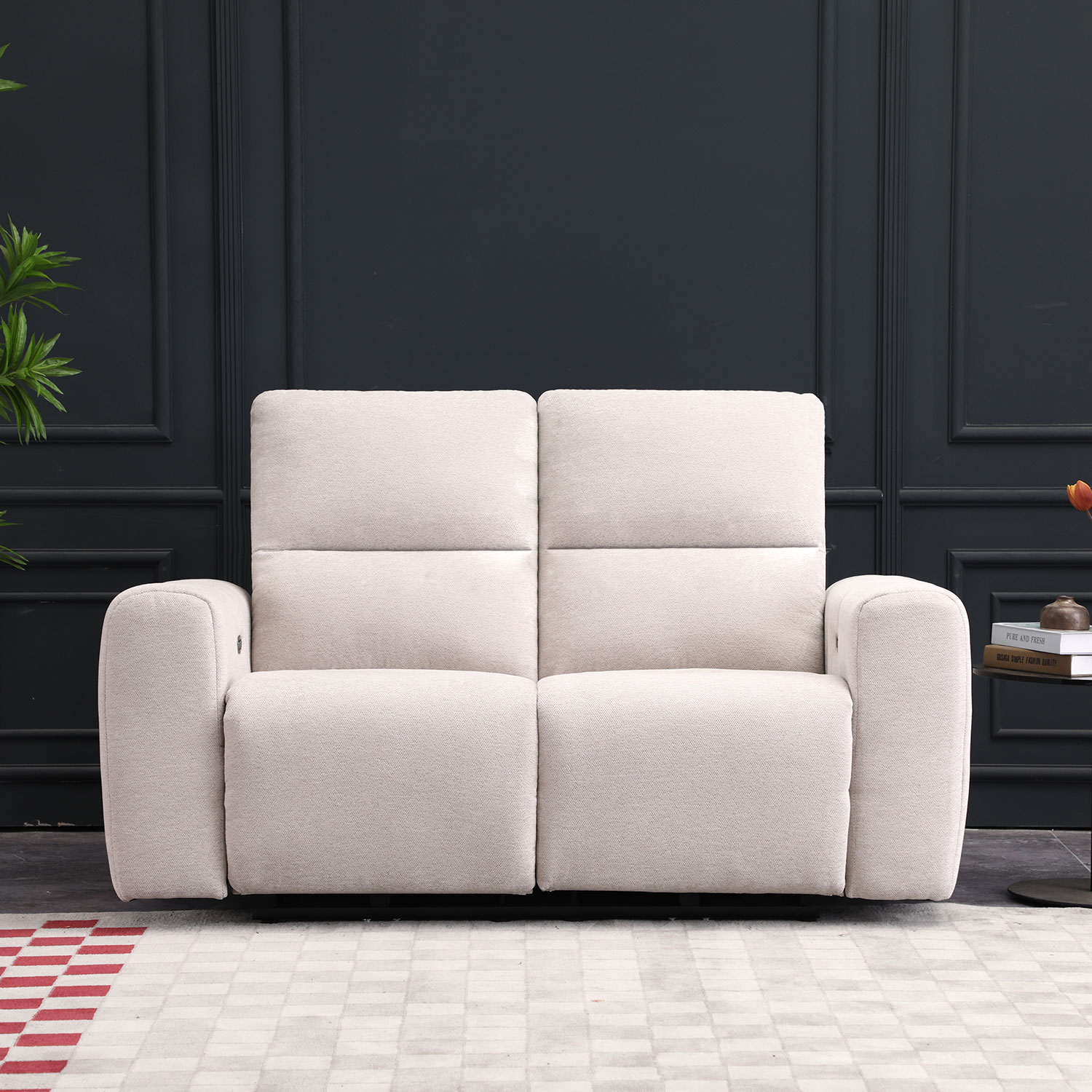 Diivan MATIAS 2-kohaline elektriline recliner 162x90xH100cm, helebeež